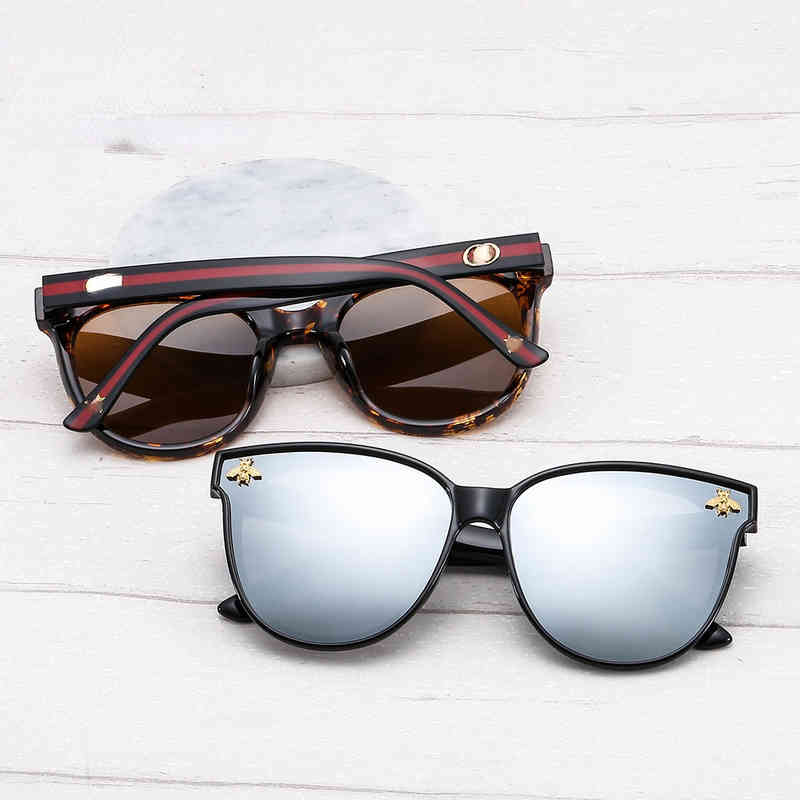 

Fashion Designer brands New Polarized mens Sunglasses uv400 high quality for women men g Family Little Bee Tricolor Women's Luxury Cat's Eye Versatile Glasses 3025