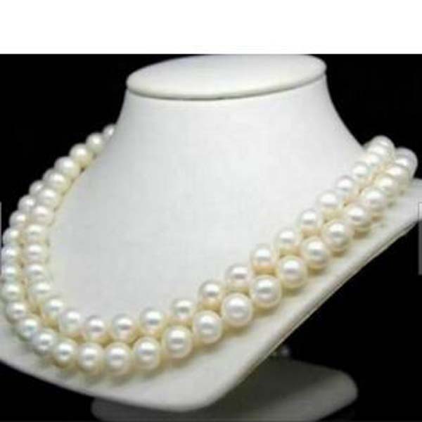 

2share 9-10mm south sea perfect round white pearl necklace 14k
