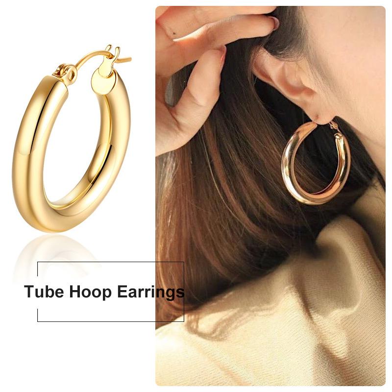 

Hoop & Huggie EARRINGS IN STAINLESS STEEL WOMEN GIRLS CIRCLE HOOPS WHOLESALE JEWELRYHoop