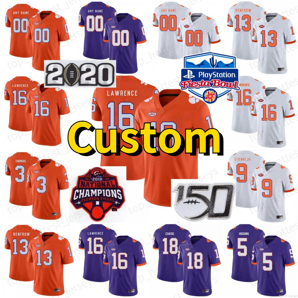 

Custom 16 Trevor Lawrence Clemson Tigers Jerseys 13 Tyler Davis T.J. Chase 18 College NCAA Football Jerseys Stitched Womens Jersey, Tigers mens orange