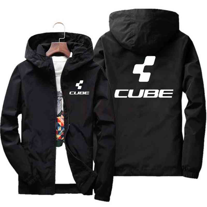 

Cube New Men's Hooded Casual Jacket Loose Water Proof Male Windbreaker Solid Color Windproof Coats, 11