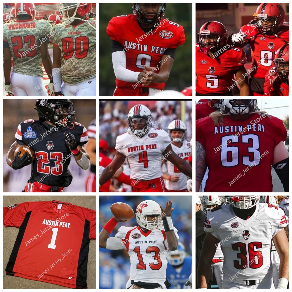 

Austin Peay Governors football Jersey 66 Harrison Wilkes 53 Christian Wingfield Isaiah Wright Daishun Sims Kendyle Ball Eric Bentley Jalen Brockman Ashton Chavis