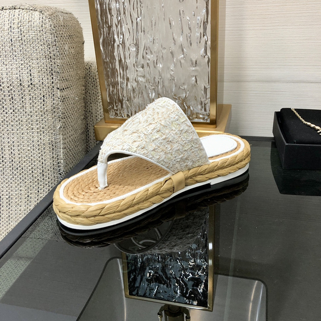 

Luxury Genuine Leather Brand Flip-Flops Low Heels Slippers Flat Platform Designer Shoes Beach Summer Zapatillas Mujer, As pic