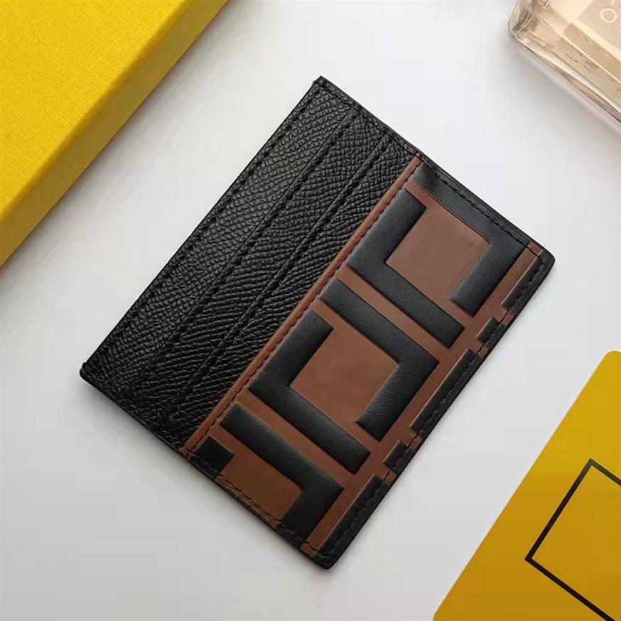 

Card Holders Fashion luxury and convenience cards bag sandwich 6 card slots with logo internal label black calf leather material 8285t, Red
