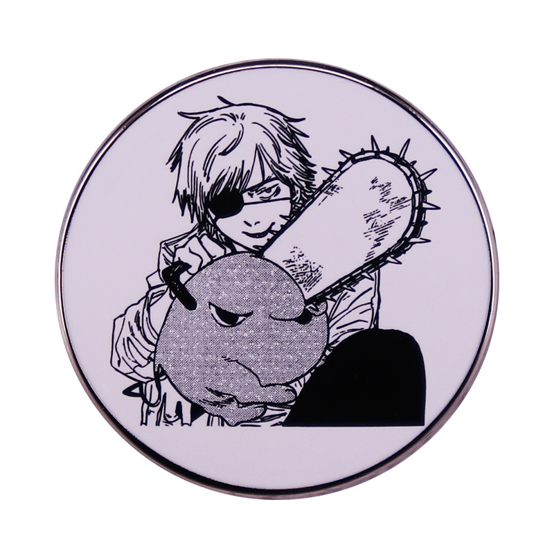 

Chainsaw Man cartoon comic book series BROOCH BADGE, As picture