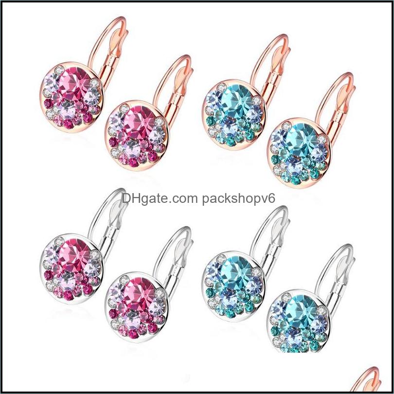 Chandelier en peluche de luxe classique de luxe de luxe pour femmes rond Shining tchèque Drillage mignon earri packshopv6 dhyqt