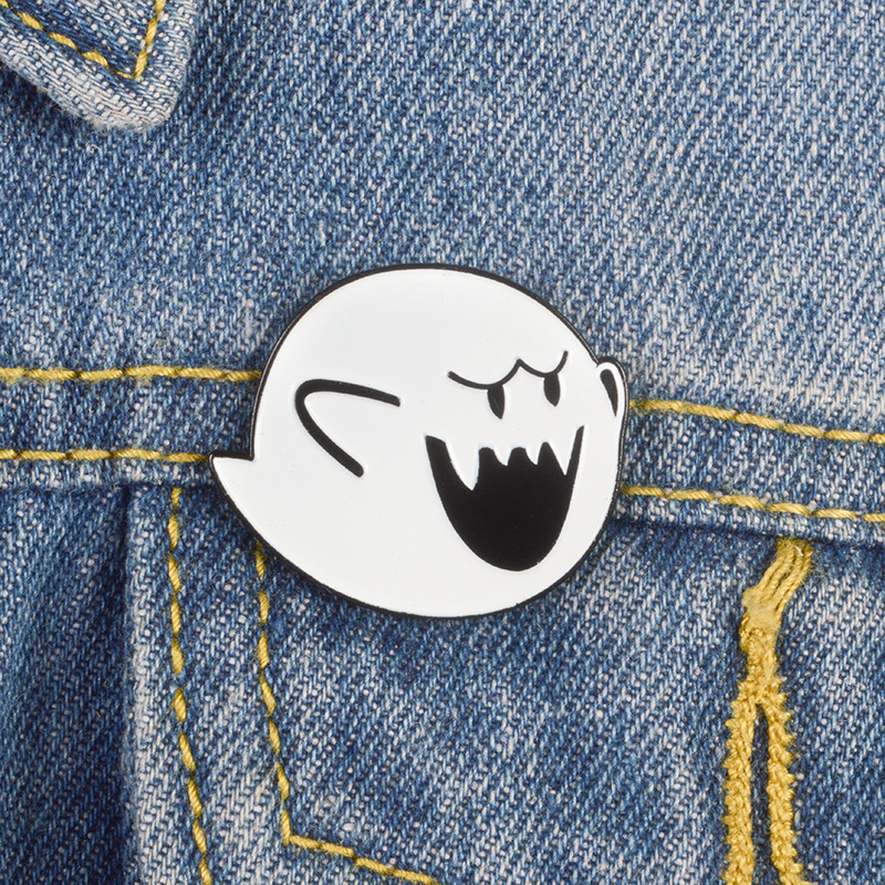 

Super Pins Boo Brooches Badges Hard enamel pins Backpack Bag Hat Leather Jackets Fashion Accessory Super White ghost Bros Gifts Factory 1442 D3