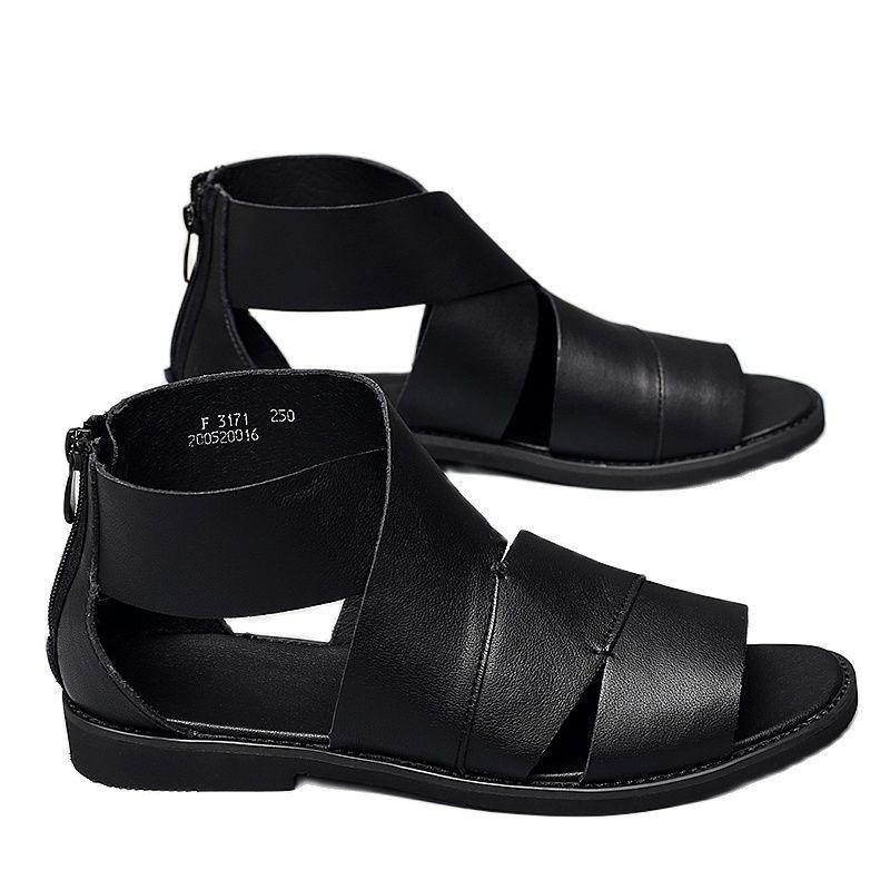 

Sandals Sport Couro Sandale Roman Men Cuero 2022 Zandalias Para Sandles Sandals-men Heren Herren Deportivas Shoes Summer Mens Work, Black