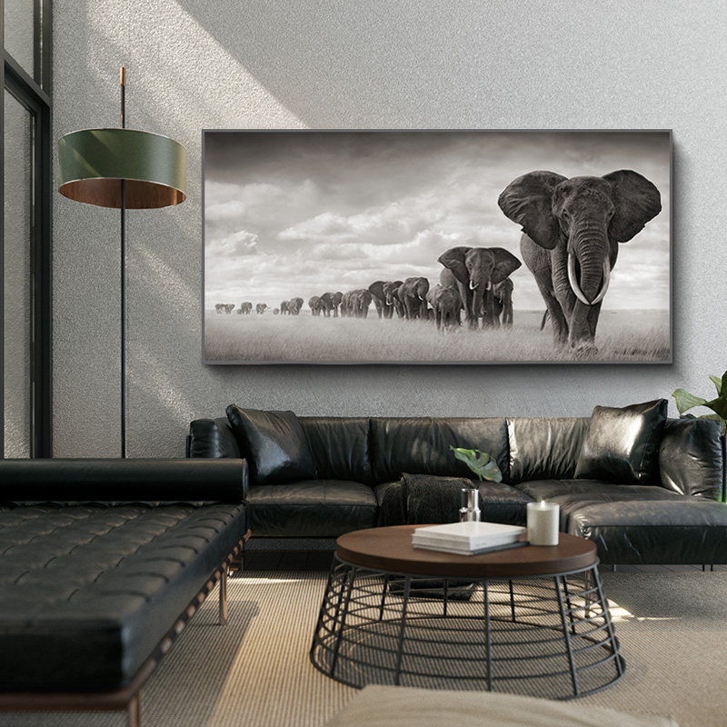 

Africa Elephants Canvas Painting Wild Animal Scandinavia Cuadros Posters and Prints Wall Art Pictures For Living Room Decor