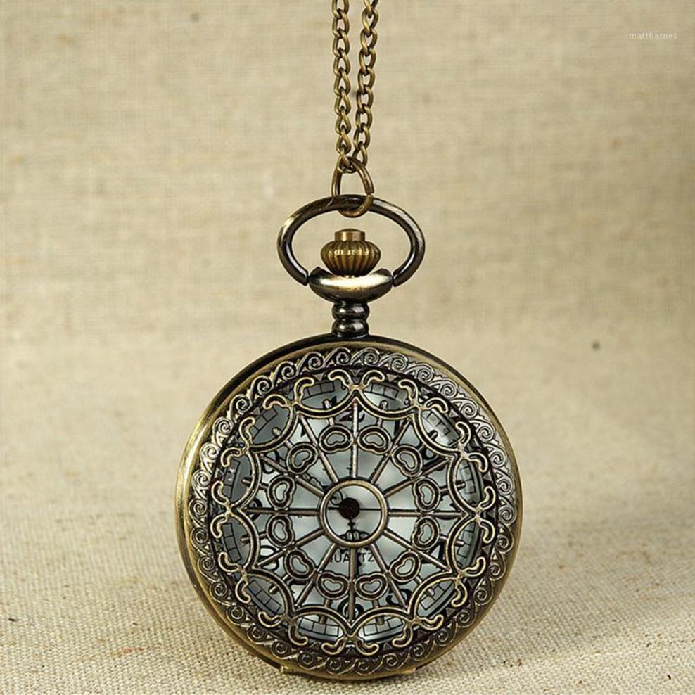 

Pocket Watches Fob Vintage Bronze Tone Spider Web Design Chain Pendant Life Waterproof Men's Watch Birthday Anniversary Gift 223q