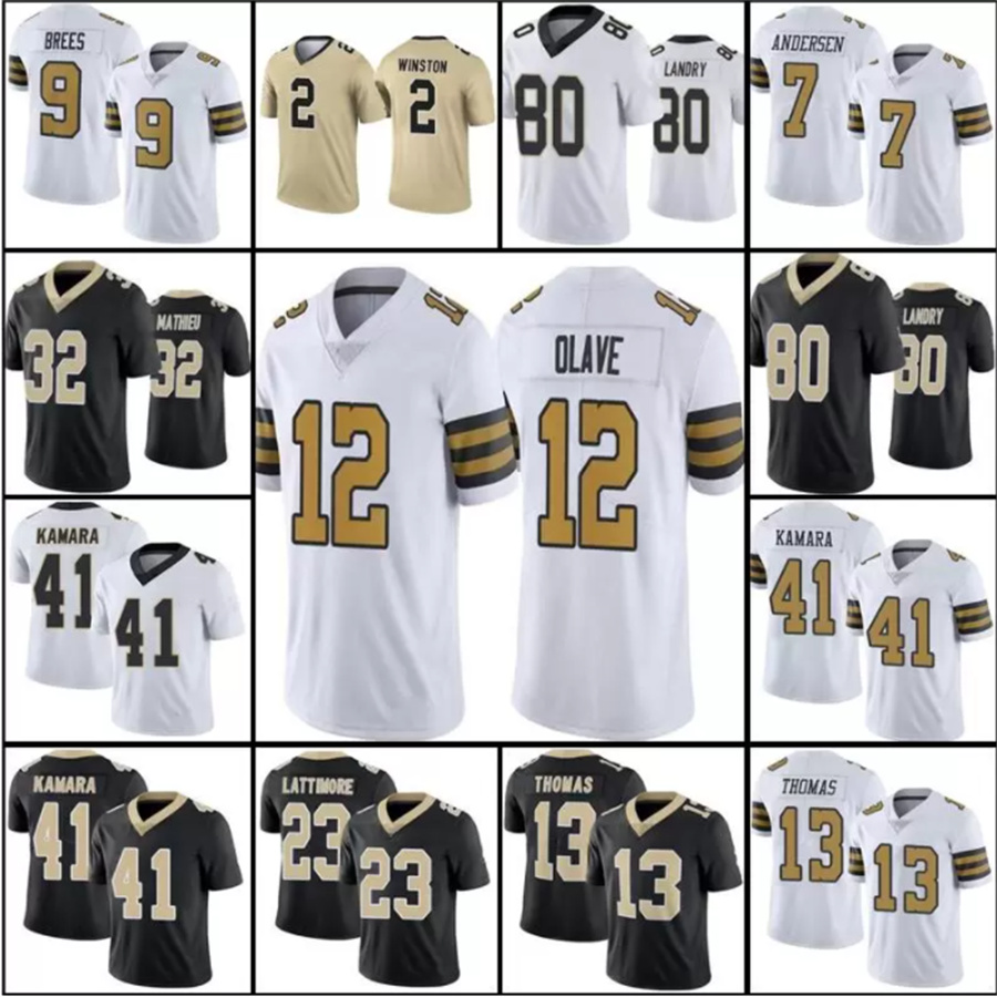 

32 Tyrann Mathieu 2 Jameis Winston 12 Chris Olave Custom Football Jersey Jarvis Landry 41 Alvin Kamara Trevor Penning Marshon Lattimore Deonte Harris Michael Thomas