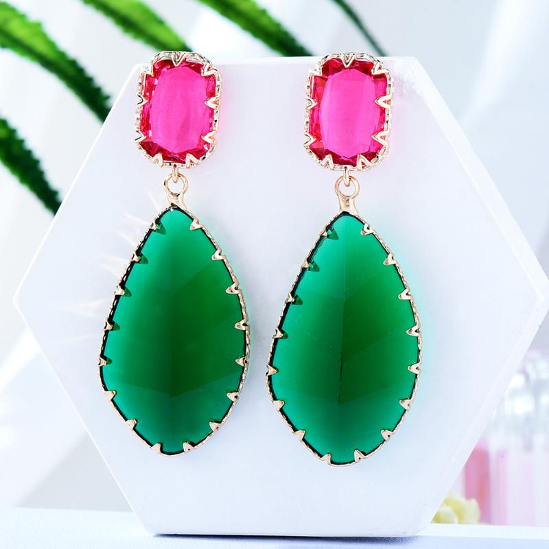 

Dangle & Chandelier Brazilian Multicolor Leaves Dubai Bridal Earring For Women Wedding Party Engagement Jewelry Trendy Cubic Zircon 2022Dang
