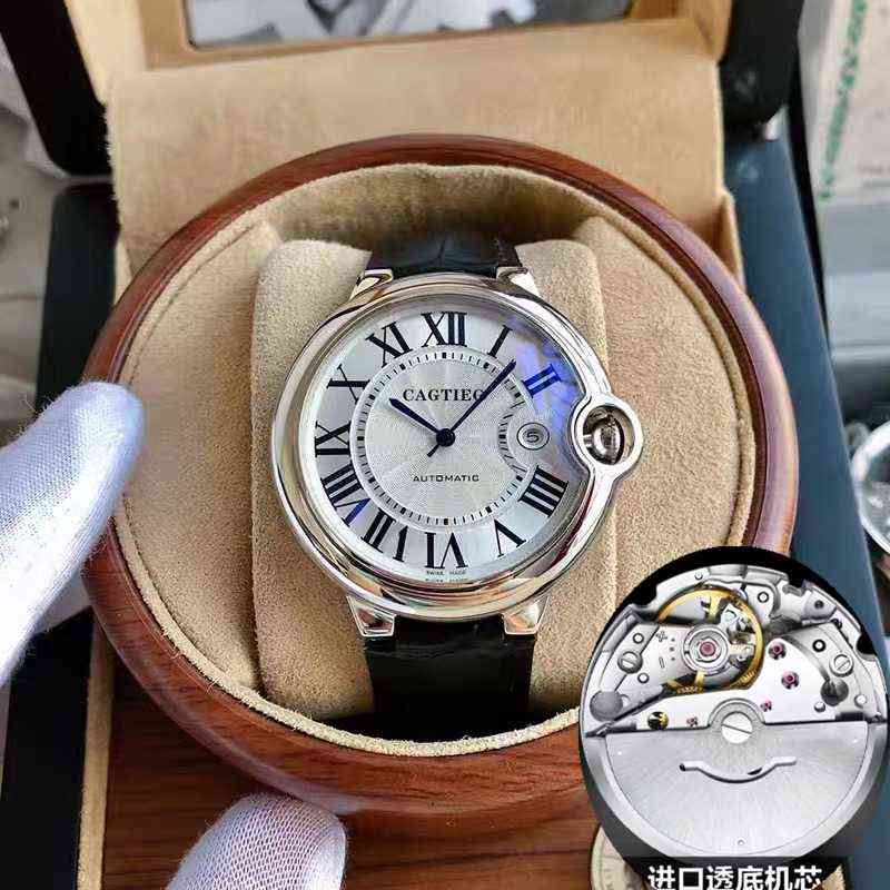 

Luxury watches for women high quality Cart Blue balloon women's watch Cagtieg genuine fully automatic out mechanical waterproof pair of lovers' V2T0, Brown belt silver men's 42mm (quartz)