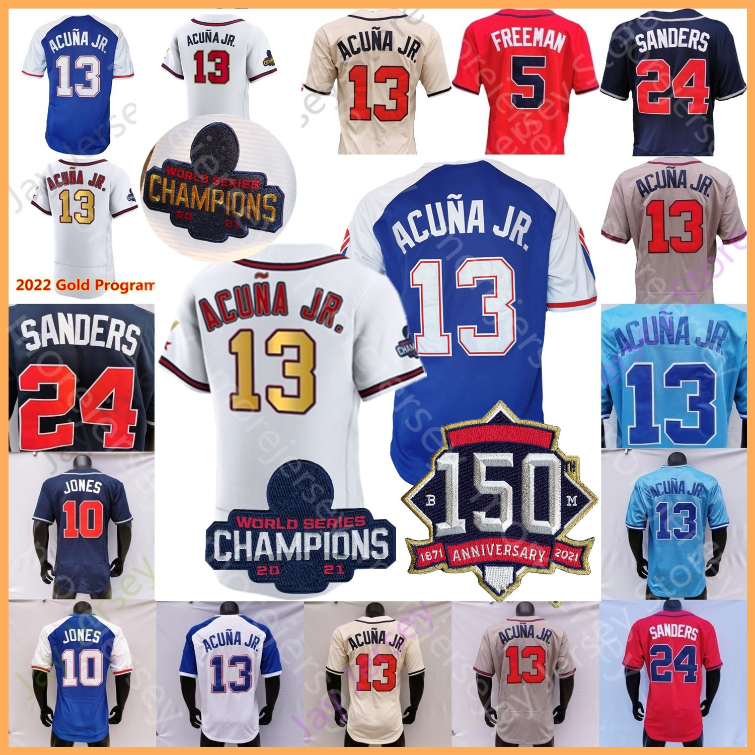 

WS Cano Jersey Vaughn Grissom Spencer Strider Michael Harris II Ozzie Albies Ronald Acuna Jr. Matt Olson Dansby Swanson Austin Riley Max Fried Sanders Aaron Jones, Player's versions white