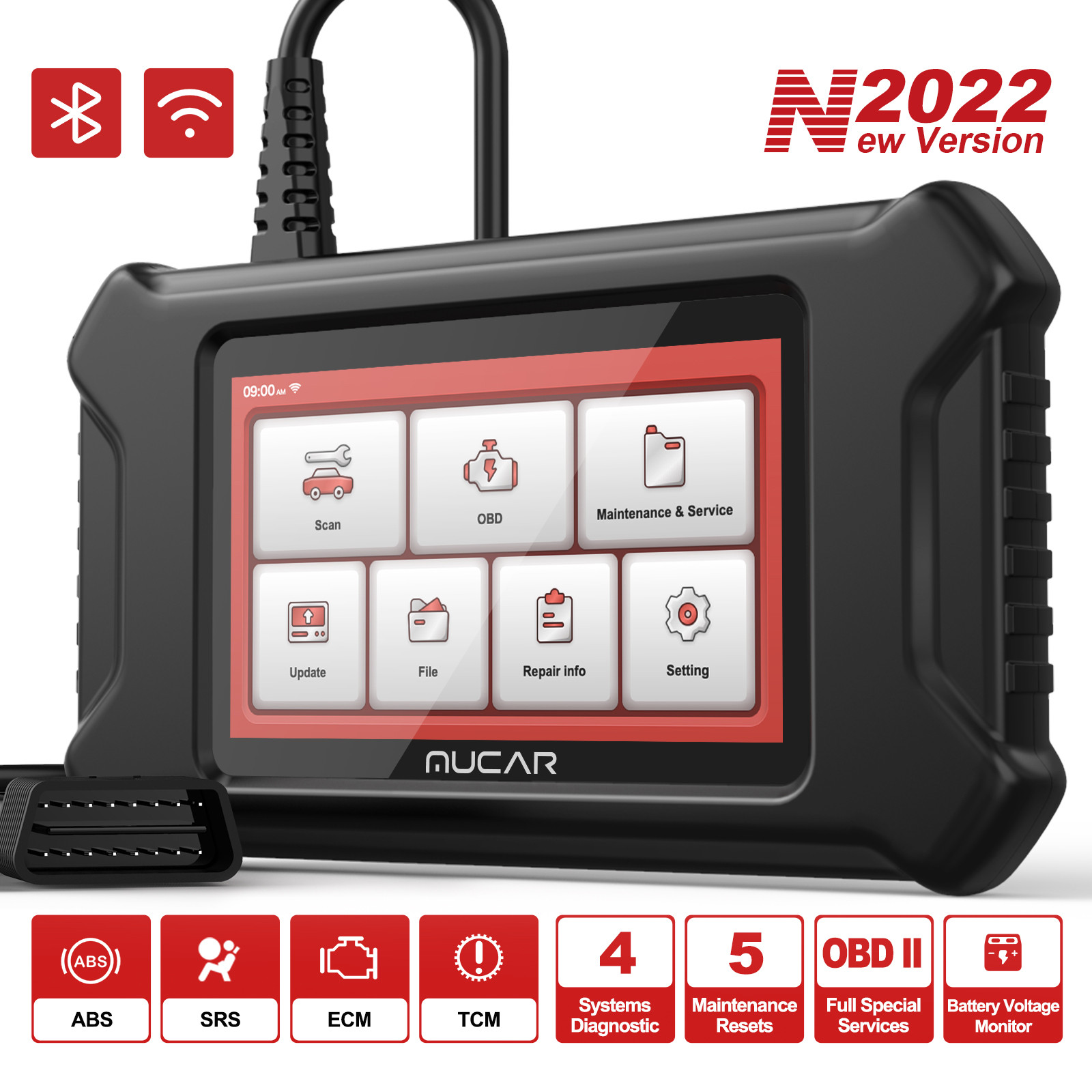 

MUCAR CS4 Diagnostic Tools Car Autotools Professional Obd2 Scanner Oil/EPB/SAS/TPMS Reset Lifetime Free for Cars