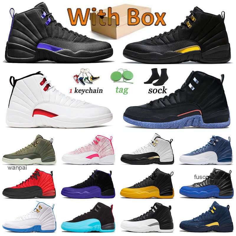

Black Taxi 12s Jumpman Trainers Basketball Shoes Men Women 12 Indigo Sports Playoffs Royalty Twist Flu Game Designer Univer OG designer shoes, B21 40-47 playoffs