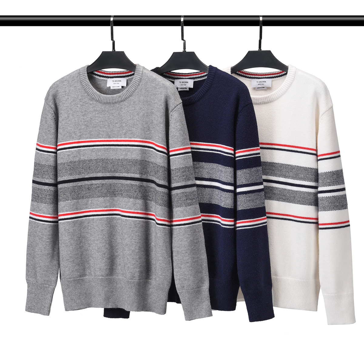 Pull à sweat à capuche masculin Pull d'équipage Pullover Colorblock à rayures Veste en laine de laine pour femmes