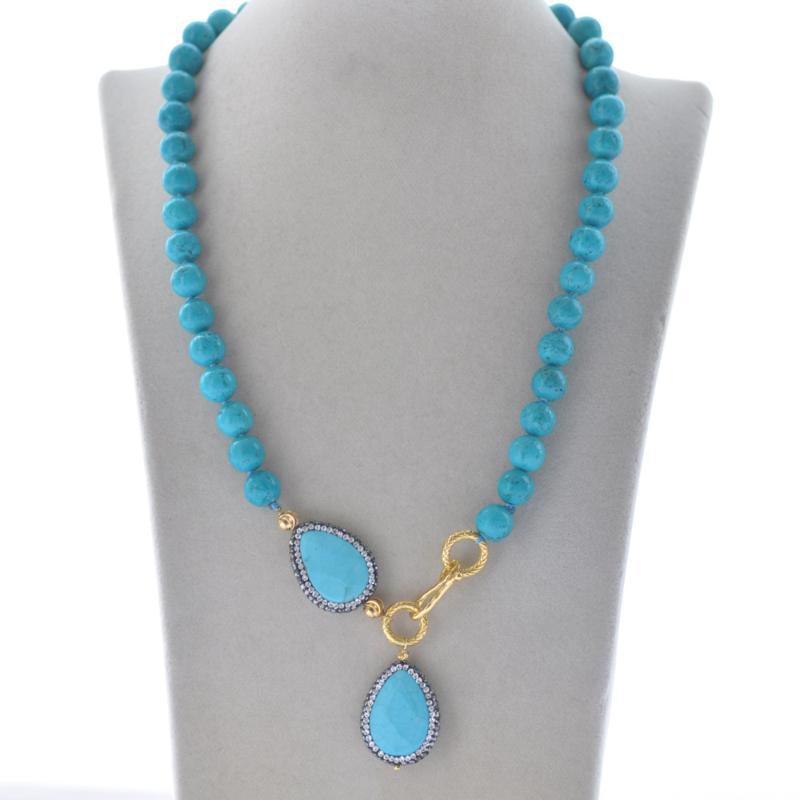 

Pendant Necklaces 20" 28mm Round Coin Green Turquoise Necklace PendantPendant