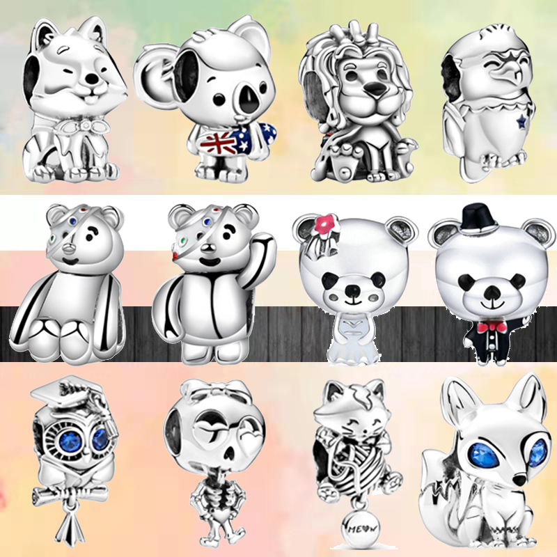

Fit pandora charms 925 bracelet Bead Original box New Koala Akita Dog Condor Cat Ball Of Yarn European charm jewelry