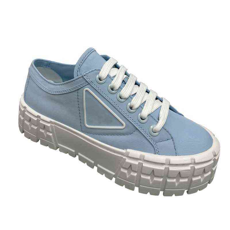 

Four seasons P thick soled canvas shoes women's versatile heightening muffin shoes net red casual biscuit shoes of the same type, Light blue