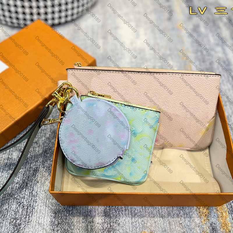 

M81293 M68756 TRIO POUCH designer leather coin purse wallet Key Pouchs with box