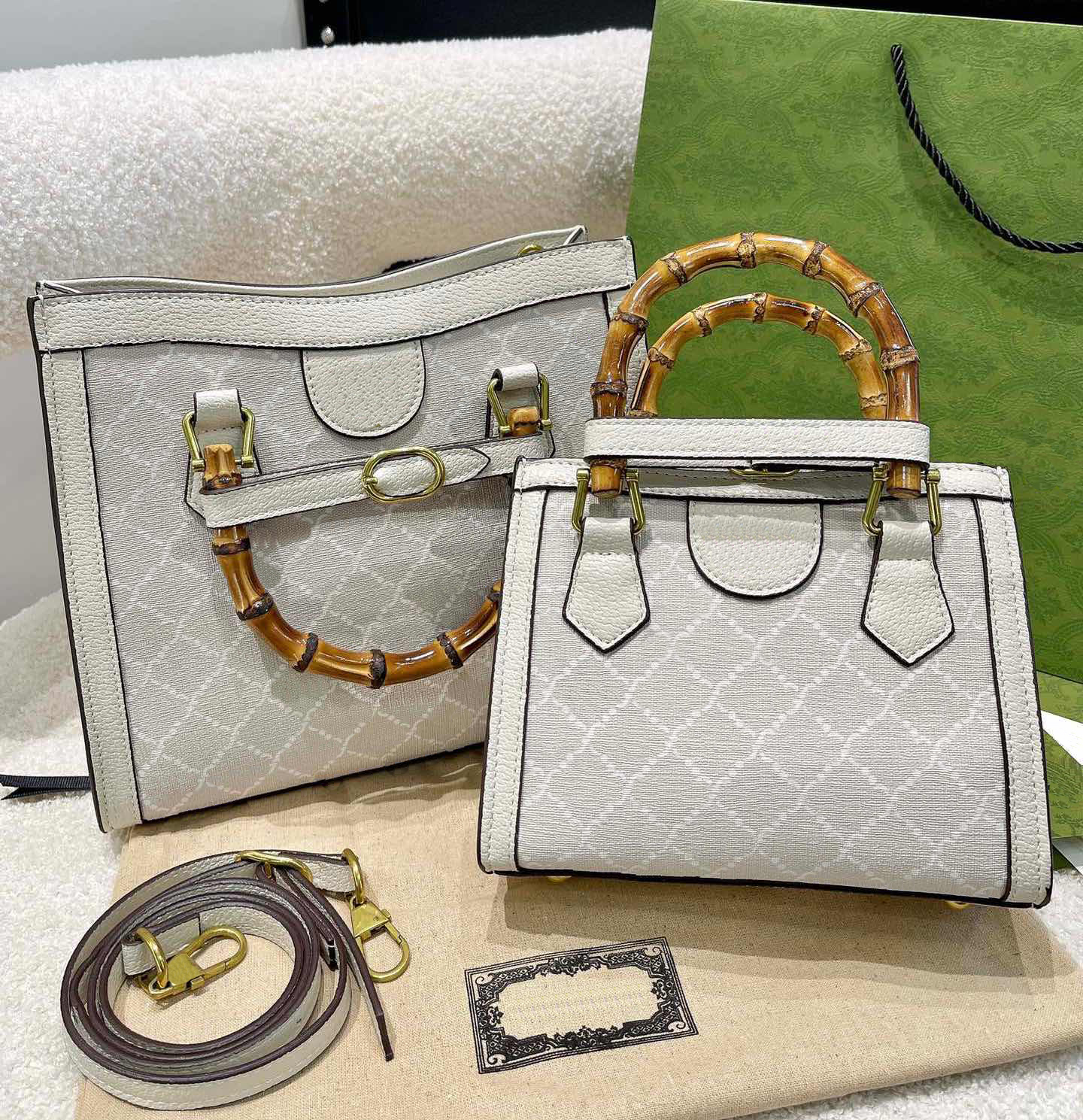 

Designer bamboo handbag totes Designer Shoulder Bag Fashion cross body double letter leather handbags high quality women's shopping bags, Beige