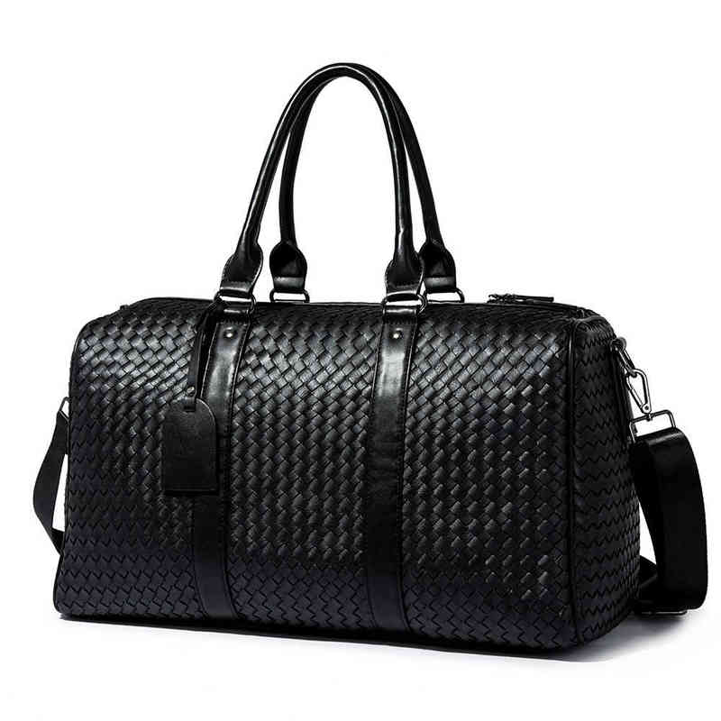 

Weave Travel Bags Men Leisure Travel Fitness for Women Capacity Suitcases Handbags Hand Luggage Travel Duffle Bags 220630, Black