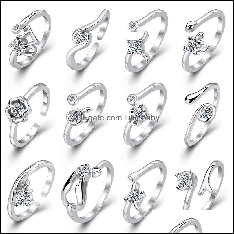 

Three Stone Rings Jewelry Sier Crystal Constellation Band Finger Ring For Women Girl Party Open Size Fashion Wholesale Drop Delivery 2021 Cj