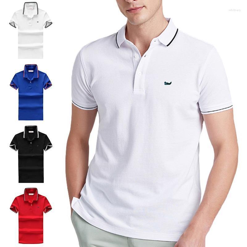 

Men' Polos Men' Golf Shirts Short Sleeve Turn Down Collar Good Quality Business Casual Tops 2022 Brand Logo Male Designer ClothingMen, Black