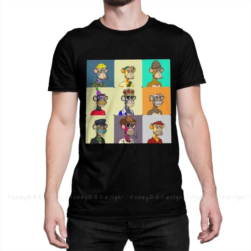

Men' T-Shirts BAYC NTF Print Cotton Shirt Hombre BORED APES NFT Men Fashion Streetwear Adult T O Neck, Fuchsia