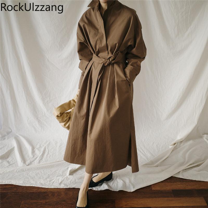 

Casual Dresses Fall Turndown Neck Shirtwaist Blusas Office Style High Waist Belt Tie Bow Midi Long Dress Korean Fashion Women Cloth Shirtdre, Black;gray