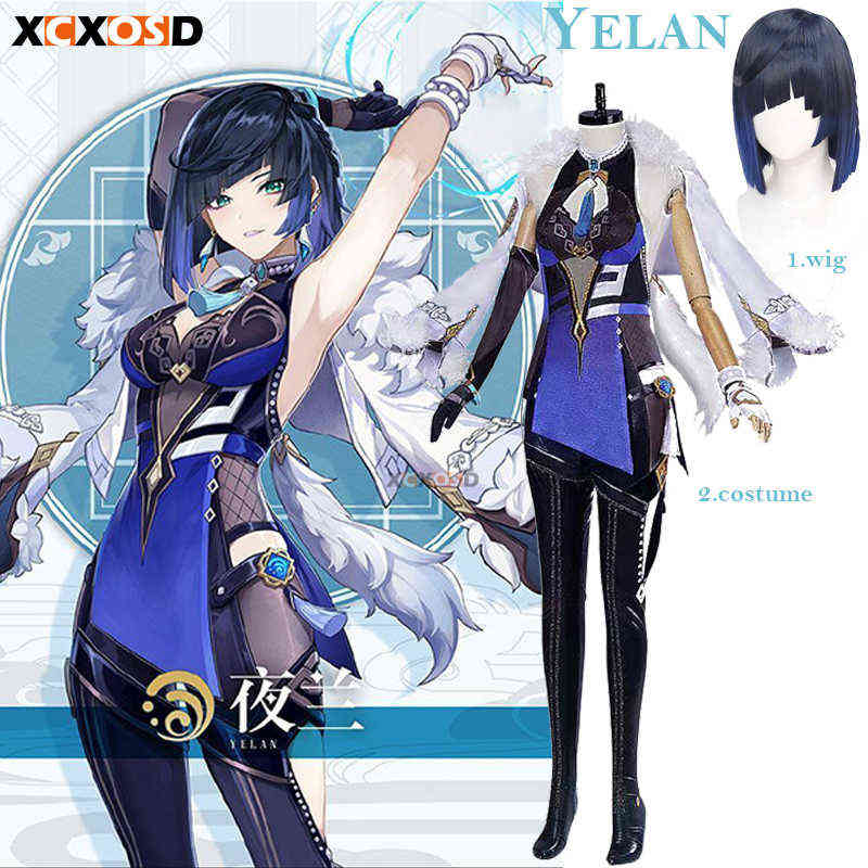 

Xcxosd Genshin Impact Yelan Cosplay Comes Valley Orchid New Character Outfit Anime Game Roleplaying Clothing J220527