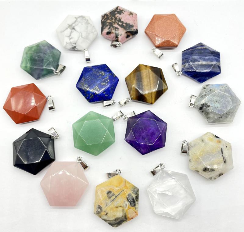 

Pendant Necklaces Wholesale Natural Gem Stone Quartz Crystal Amethyst Star Of David For DIY Jewelry Making Necklace Accessories 10pcsPendant