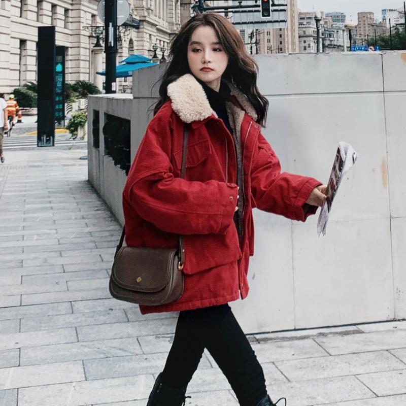 

Women' Down & Parkas Winter Jacket Women 2022 Fur Collar Short Coat Female Casual Jackets Korean Style Casaco Feminino Inverno Gxy160 Kare2, Wine red