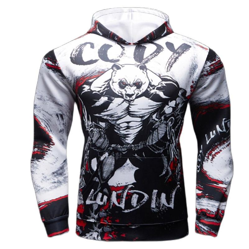 

Men' Sweaters Men' 3D Jiu Jitsu Long Sleeve T Shirts MMA Muay Polluver With Hat Fitness Running Gym Rash Guard HoodiesBoxing ClothingM
