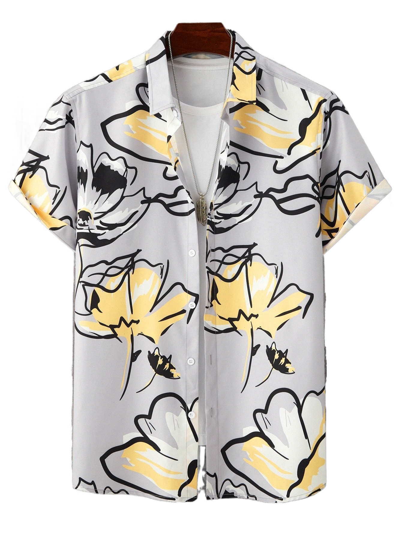 

men Random Floral Print Shirt Without Tee b2uU#, Multicolor