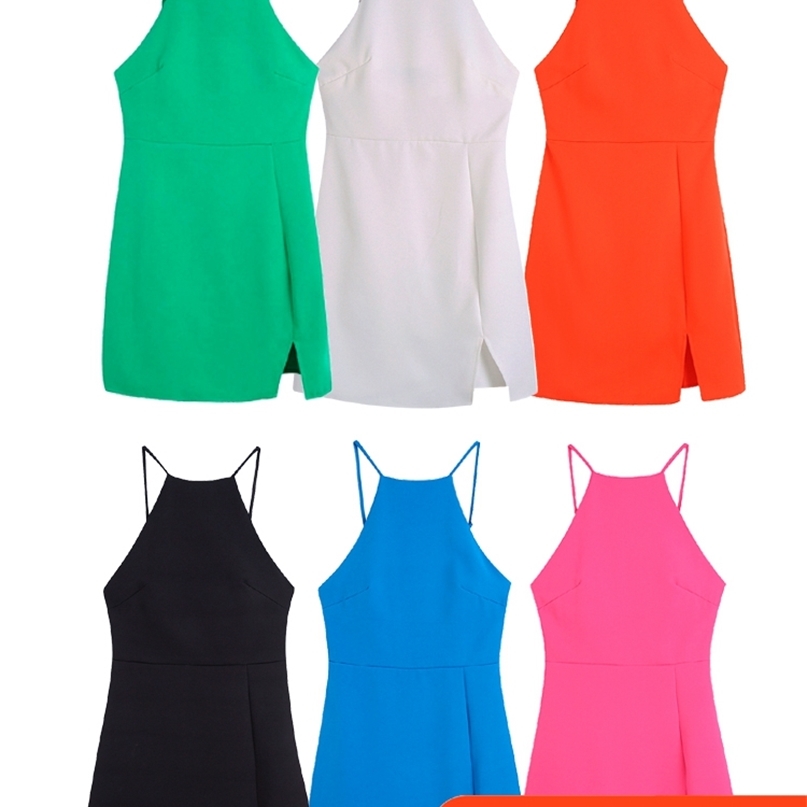 

Tangada women  summer green short dress strap adjust sleeveless fashion lady elegant dresses CE89 220613, White