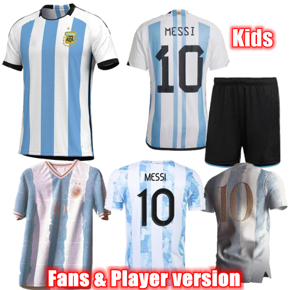 

Argentina Soccer Jerseys 2022-23 Fan Player version 2021 Anniversary DYBALA MARADONA L.MARTINEZ football shirts men kids kit uniforms Retro Jerseys 1986, 2022-23 home