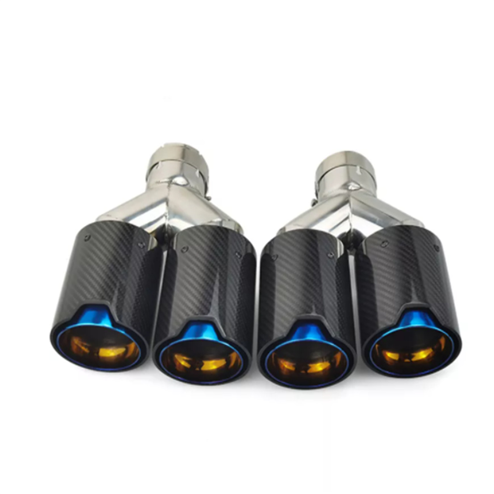 

genuine 1pair L&R Double-out Muffler Tips Universal M performance Carbon Fiber Exhaust Tips End Pipes for BMW Series