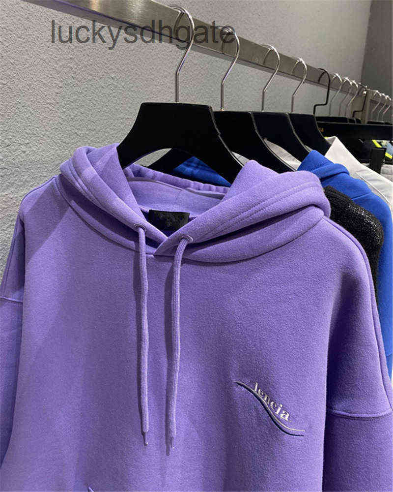 

Designer Brand Hoodies Ba lencia ga High version 21 autumn winter new wave Cola printed Fleece men's and women's casual XQ7V, Xiang yu zi
