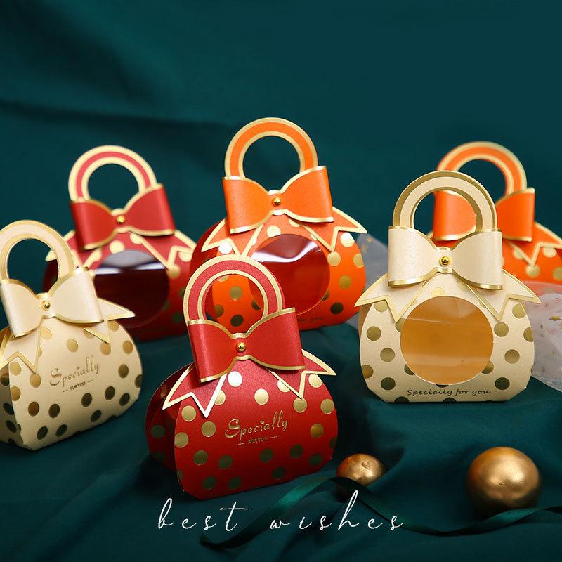 

Shopping Bags SHENGRENZE ARRIVAL 20pcs Wedding Box Gift Packaging Bag Baby Birthday Party Pink Bow Candy Portable Transparent Window, Srzpg210102