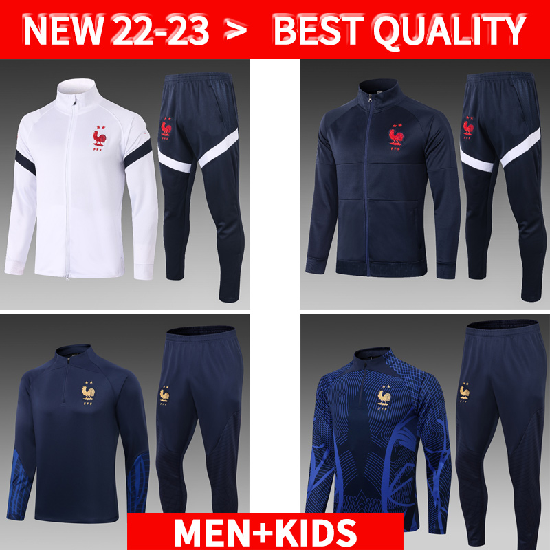 

21 22 23 2Stars Maillot de Foot kids survetement French club 2022 2023 football jogging chandal Equipe de fr long sleeve soccer tracksuit training track suit MBAPPE, Adult