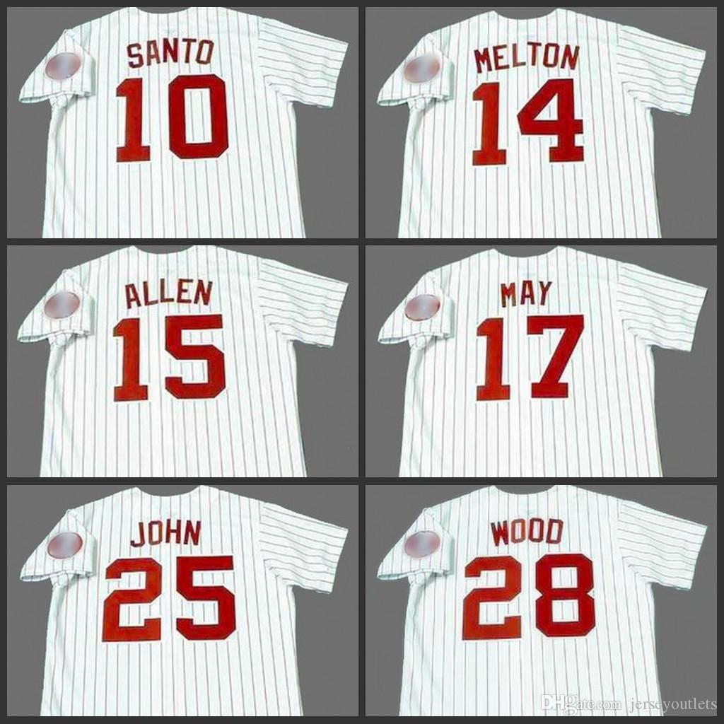 

Chicago 17 CARLOS MAY 28 WILBUR WOOD 10 SANTO 25 JOHN 15 RICHIE ALLEN 14 BILL MELTON baseball jersey stitched, Custom
