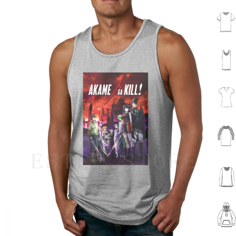 

Men' Tank Tops Take Me All The Way Vest Sleeveless Akame Ga Kill Takahiro Manga Cartoon Anime Tetsuya Tashiro Square Enix, White;black