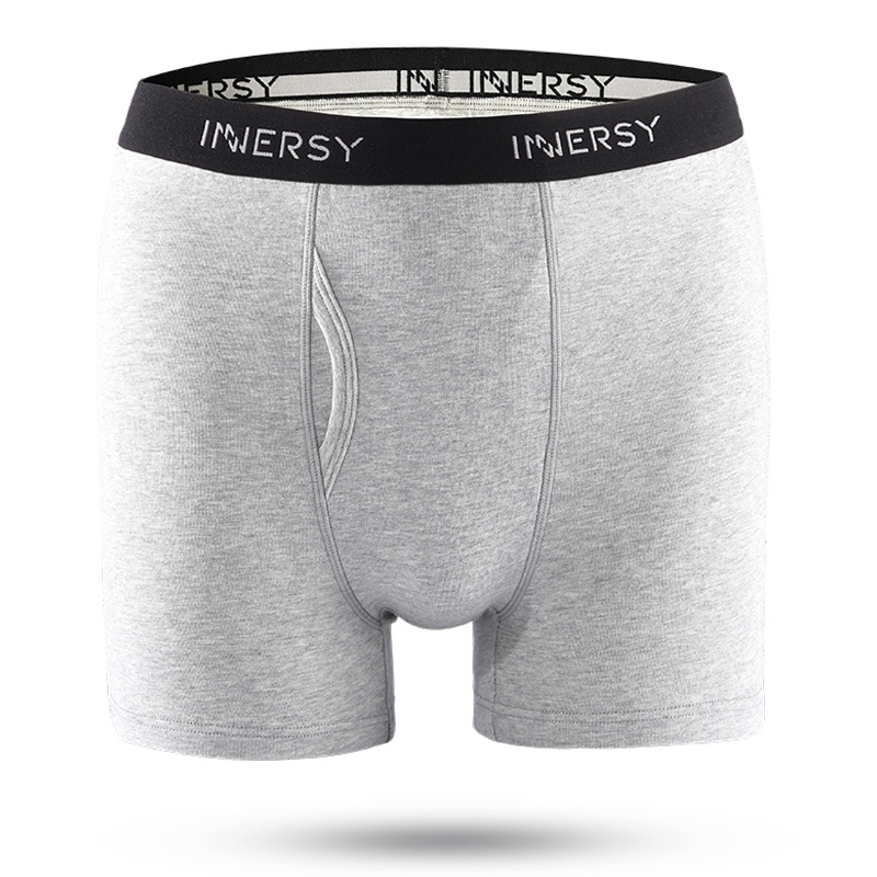 

Innersy 4Pcslot Brand Mens Underwear Cotton Big Short Colorful Breathable Belt Shorts Boxer Pure color Y200415, 4 black