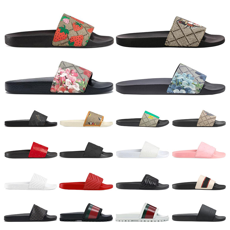 

men Luxurys Designers summer slippers Classic Floral Brocade sandals wolf print flat leather rubber Platform Gear Bottoms women outdoor shoes