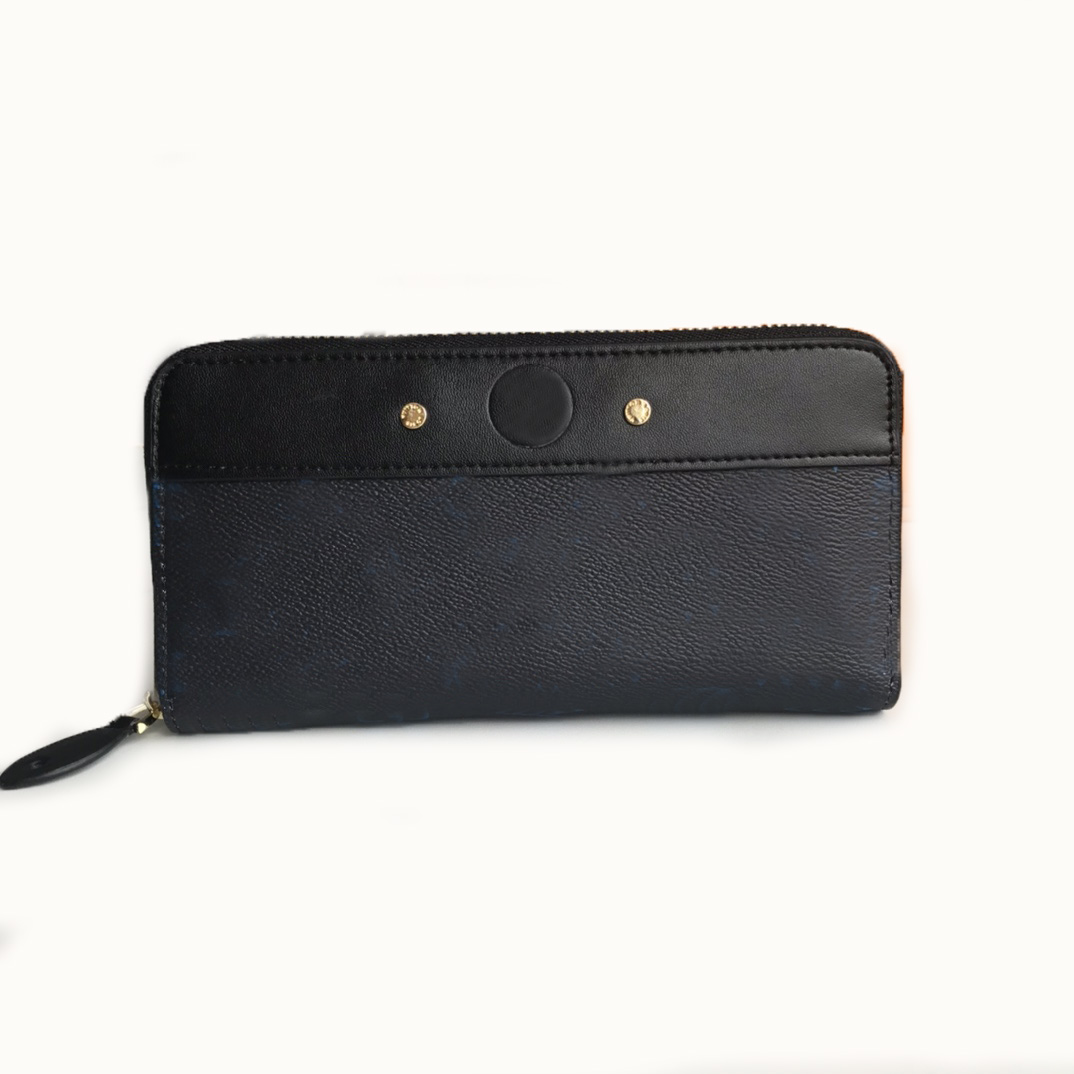 

Fashion Designers Zippy WALLET Luxurys Mens Womens short Wallets High Quality Monograms Classic Coin Purse Card Holder Clutch With origina Box Dust bag 67L234, (black) with blue monograms