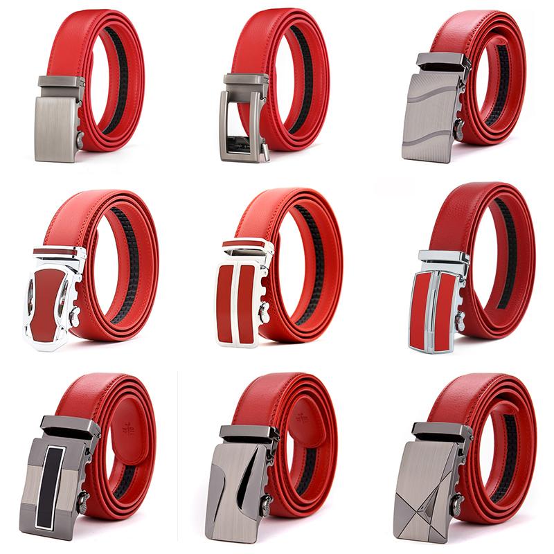 

Belts Style Men Genuine Leather Belt Cowskin High Quality Male Fashion Jeans Chain Stretch Solid RedBelts BeltsBelts, Black