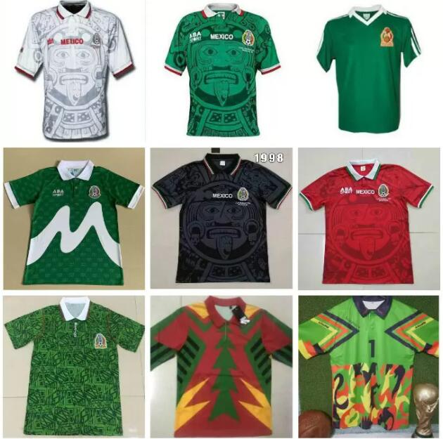 

Mexico Retro Soccer Jersey 1998 Home Away Football Shirts BLANCO HERNANDEZ Jeresy Men Vintage Uniform Camiseta Futbol