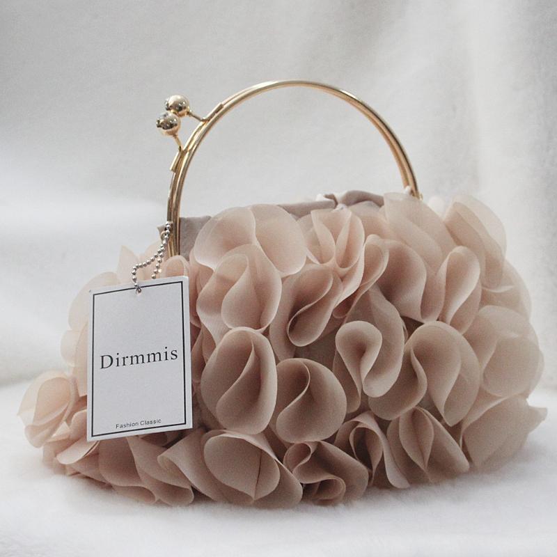 

Evening Bags Luxury Satin Floral Bride Party Clutch Bag Women Wedding Purses And Handbags Small Shoulder Chain Designer BagEvening, Black